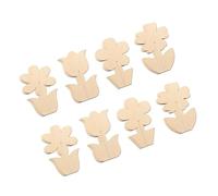 iplusmile 12 Pièces Kit de Fleurs Bois à Peindre Tranches Floristiques Non Finies avec Tiges Décorations Rustiques pour Centres de Table Printaniers Fêtes et Décoration Maison