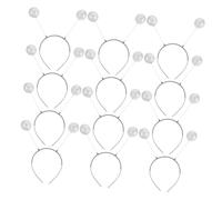 iplusmile 12 Pièces Lot de Bandeaux Argentés à Boules Scintillantes Mousse Accessoires de Costume Martiens Serre-têtes Légers pour Fêtes à Thème Spatial