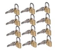 iplusmile 12 Pièces Lot de Mini Cadenas à Clé Cuivre Doré Cadenas de Sécurité pour Valise Cartable Boîte Journal et Casier Polyvalent pour Voyage et Bureau