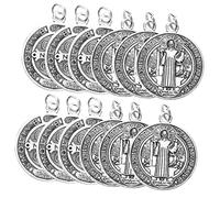iplusmile 12 pièces Lot de Pendentifs Croix de Saint Benoît Breloques Vintage pour Fabrication de Bijoux Décorations Uniques pour Collier et Porte Clés Styles Italiens
