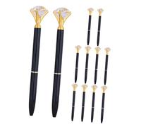 iplusmile 12 Pièces Lot de Stylos à Bille Métal Noir avec Bling pour Mariage Nuptiale Bureau et École Encre Fluide et Écriture Lisse