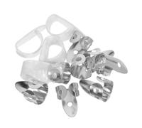 iplusmile 12 Pièces Médiators pour Doigts Guitare Acoustique Médiators Pouce Celluloïd Blanc Doigt Métallique Argenté avec Antidérapants et Résistants pour Guitare Ukulélé Banjo et Basse