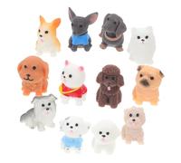 iplusmile 12 pièces Mini Figurines Chien Résine Décoratives Petites Statues de Chiots Réalistes pour Jardin Bureau et Plantes Pot Accessoires Micro-Paysage Cadeau pour Amoureux des Chiens