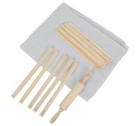 iplusmile 12 Pièces Outils de Poterie pour Modelage en Argile avec Rouleau à Pâtisserie, Guide de Coupe en Bois et Toile en Lin, Design Compact pour Ateliers de Poterie