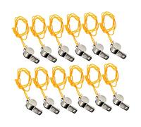 iplusmile 12 pièces Sifflet Métallique de Sécurité avec Lanière Sifflet de Survie Professionnel pour Arbitres Randonnée et Activités Extérieures Puissant et Design Élégant