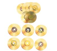 iplusmile 12 pièces Stickers Muraux CD Rétro Or Aesthetic pour Décoration Salon et Fête Musique Vintage Bar Café