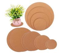 iplusmile 12 Pièces Tapis de Pot de Fleur en Plastique liège Cork Plant Coasters Tapis de Dessous de Verre Rond Tapis de Table Ronde de Pots de Fleurs