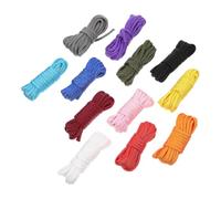 iplusmile 12 Rouleaux Corde de Tente en Polyester Résistante, 12 Tressés | Usage Extérieur, Forme Ronde Compacte, Finition Soignée, Adaptée au Camping Besoins de Survie Couleur Aléatoire