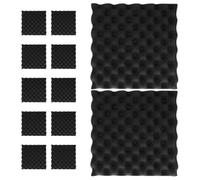 iplusmile 12pcs Panneau Isolant Bruit en Polystyrène Noir Absorption Sonore et Protection Coussin pour Studio Enregistrement et Salles Média