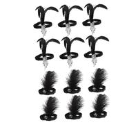 iplusmile 12pièces Bandeaux à Plumes Et Sequins Accessoires De Fête Pour Cheveux De Carnaval Coiffes Pour Soirées Dansantes