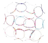 iplusmile 12pièces Bracelet De Perles Pour Fille Bracelet Décoratif Mignon Tissé Pour Fille Assortiment