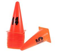 iplusmile 15 Pièces Cônes de Sport Numérotés en Plastique Orange | Organisation des Répétitions, Rangement Facile, pour Débutants et Professeurs D’éducation Physique, Usage Intérieur