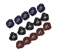 iplusmile 15 Pièces Filets Élastiques pour Chignon Femme Crochet Handmade Couvre Chignons Maille Accessoires pour Ballet Patinage et Usage Professionnel