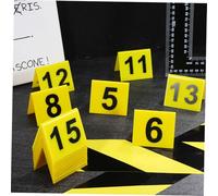 iplusmile 15 pièces Marqueurs de Multifonctions Plastique Jaune et Noir Triangulaires Stables pour Numéros de Table de Crime