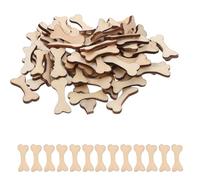 iplusmile 150 Pièces Décoratives en Bois Brut d'Os de Chien 3 X 13 CM pour Loisirs Créatifs DIY Activités Manuelles Fête Garçon et Filles