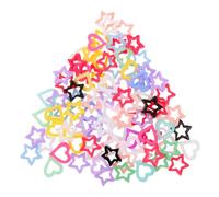 iplusmile 150 Pièces Lot de Breloques Nail Charms Résine Colorées Forme de Cœur et Étoiles pour Manucure DIY Décorations Accessoires Ongles Créatifs