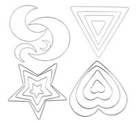 iplusmile 16 pièces Anneaux Métalliques pour Attrape- Cercles Résistants Formes Lune Étoile Cœur Triangle pour DIY Décoration Murale Artisanale