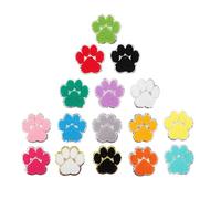 iplusmile 16 Pièces Écussons Thermocollants Patte de Chien Argentés Appliques Brodées DIY pour Vêtements Sacs Casquettes Patchs Auto-adhésifs Petits Motifs Pattes Animaux