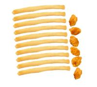 iplusmile 16 pièces Faux French Fries Model Set with Chicken Realistic Artificial Food for Kitchen Decoration Photography Props Creative Play and Display Toy
