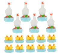 iplusmile 16 Pièces Miniature Resin Ducks Figurines Weatherproof Mini Duck Decorations for Fairy Garden Dollhouse Aquarium Micro Landscape Portable Tiny Animals for Desk Plant Pots