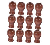 iplusmile 18 Pcs Perles en Bois à Cordon Pompon en Corde de Bois Artisanat de Rideaux de Stores Romains Glands de Cordon de Rideau extrémité de Traction de Rideau de Stores Romains Brun