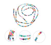 iplusmile 180 pièces Perles Rondes Agate Naturelle Accessoires Bijoux DIY Pierres Fines Multicolores pour Création Bracelets Colliers