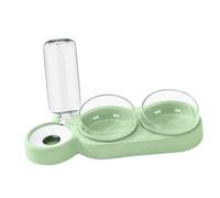 iplusmile 1Ensemble Bol pour Animaux de Compagnie avec Protection Cervicale Double Plat de Nourriture et Distributeur Eau Inclinés Réutilisables Couleur Verte