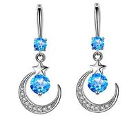 iplusmile 1Paire Boucles Oreilles Pendantes de Lune et Étoile pour Femmes Accessoire Mode Élégant et Confortable Parfait pour Look et Compliments