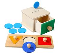 iplusmile 2 Ensembles Boîte à Bois Montessori avec Puzzles Géométriques Set Éducatif pour Garçon Fille Développement Coordination et Reconnaissance des Formes