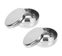 iplusmile 2 ensembles Bols à Riz Coréens Acier Inoxydable avec Couvercles Bol Inox Compact et Portable pour Maison et Restaurant Design Simple et Pratique