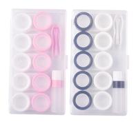iplusmile 2 Ensembles Étui à Lentilles de Contact Ensemble de Boîtes de Rangement avec et Boîte de Stockage pour Voyages Protection des Lentilles Pratique et Durable