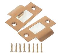 iplusmile 2 ensembles Kit de Renforcement Porte Avant Acier Inoxydable Plaques de Gâche pour Serrure Encastrée Cibles Universelles pour Porte Extérieure Incluant Vis