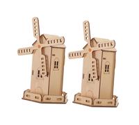 iplusmile 2 Ensembles Kit Solaire Éducatif Moulin à Vent Bois pour Garçon Fille DIY Développement Mains et Esprit Cadeau Anniversaire Garçon Fille Activités Plein Air