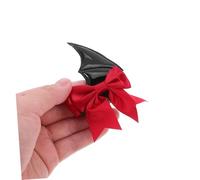 iplusmile 2 Paires Barrettes Gothiques Ailes de Chauve-souris et Cornes de Démon Légères pour Femmes Décorations DIY Halloween Cosplay Accessoires Cheveux Bat Wings Noir et Rouge