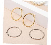 iplusmile 2 paires Boucles Oreilles Créoles Rondes Argent et Or Légères et Élégantes Bijoux Femme pour Soirées et Usage Quotidien