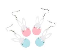 iplusmile 2 paires Boucles Oreilles Pâques Lapin Acrylique Pendentifs Colorés pour Charme et Style