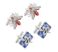 iplusmile 2 Paires Boutons de Manchette Homme Vintage Abeille Serpent pour Chemise Costume Tuxedo Accessoires Élégants pour Hommes