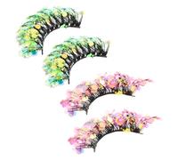 iplusmile 2 paires Cils Colorés à Paillettes Étincelantes pour Maquillage Scène et Fête Faux Cils Volumineux avec Sequins Brillants pour Cosplay et Looks Dramatiques