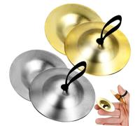 iplusmile 2 paires Cymbales à Doigt Laiton pour Garçon Fille de Accessoire Percussion avec Bandes Élastiques Instrument de Musique Ludique et Confortable pour Initiation Musicale