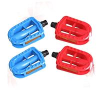 iplusmile 2 Paires Pédales de Vélo pour Garçon Fille Antidérapantes de Pédales Plates Rouge Bleu pour Utilisation Extérieur Conçues pour Confort et Efficacité des