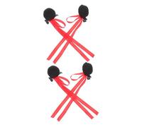 iplusmile 2 Paires pince à cheveux boulette de viande barrettes à cheveux pour femmes pinces à cheveux rubans accessoires de cheveux pompon Fil de polypropylène Black