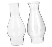 iplusmile 2 pièces Abat Jour Verre pour Lampe à Pétrole Cheminée Résistante Chaleur et Coupe Vent Remplacement pour Lampes à Huile Rétro