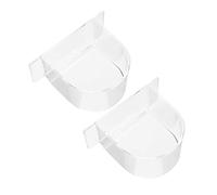 iplusmile 2 Pièces Accessoires de Chars d'oiseau Transparent mangeoire à Oiseaux pour Cage Graine Bird Feeder mangeoires pour Oiseaux mangeoire pour Perroquet Oiseau de Compagnie Plastique