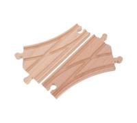 iplusmile 2 pièces Accessoires de Rails Bois Aiguillages Bois Robustes pour Circuit de Train Connecteurs Doubles Broches Compatibles Garçon Fille Garçon Fille Ans