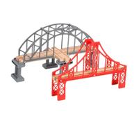 iplusmile 2 pièces Accessoires Modélisme Ferroviaire Ponts Rouges Solides pour Circuit Train DIY et Résistant à Usure Pont Ferroviaire Réaliste pour Décor Scène Chemin