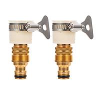 iplusmile 2 pièces Adaptateur Robinet Aluminium Alliage Cuivré Lot de Connecteurs Universels pour Irrigation de Jardin Raccords Pratiques pour Tuyaux Arrosage