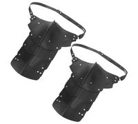 iplusmile 2 Pièces Armure de Contrainte Noire pour Homme Double Épaule et Sangles Multiples, Cuir Synthétique Ajustable, Soutien Stable pour Événements Cosplay et Photographie à Thème