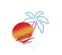 iplusmile 2 pièces Autocollants Palmier Coucher de Soleil Étanches pour Voiture et Moto Électrique Décoration Fenêtre Latérale et Réservoir Stickers Plage Tropicaux Durables