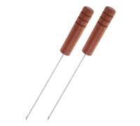 iplusmile 2 Pièces Baiting Threader Tool with Wooden Handle Stainless Steel for Carp Fishing Rigging Accessories