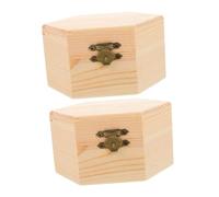 iplusmile 2 pièces Boîte à Bijoux Pin Naturel Non Finie Petit Coffret DIY pour Rangement Bijoux Décor Vintage pour Maison Boutique et Voyage Lot